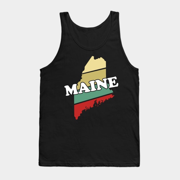 Maine State Vintage Retro Souvenir Gift graphic Tank Top by Blue Zebra